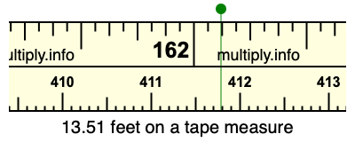 13.51 feet on a tape measure