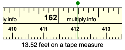 13.52 feet on a tape measure