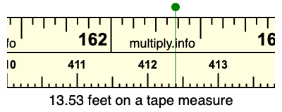13.53 feet on a tape measure