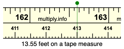 13.55 feet on a tape measure