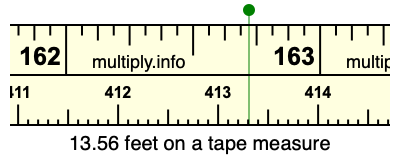 13.56 feet on a tape measure