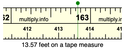 13.57 feet on a tape measure