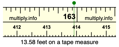 13.58 feet on a tape measure