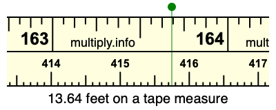 13.64 feet on a tape measure
