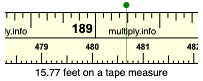 15.77 feet on a tape measure
