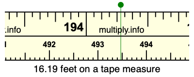 16.19 feet on a tape measure