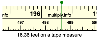 16.36 feet on a tape measure