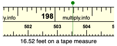 16.52 feet on a tape measure