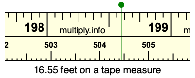 16.55 feet on a tape measure