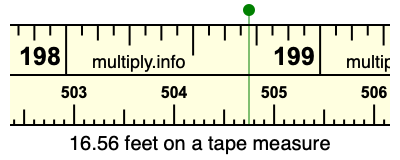 16.56 feet on a tape measure