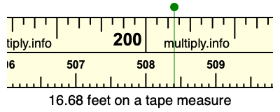16.68 feet on a tape measure