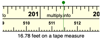 16.78 feet on a tape measure