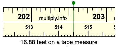 16.88 feet on a tape measure