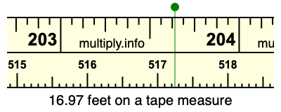16.97 feet on a tape measure