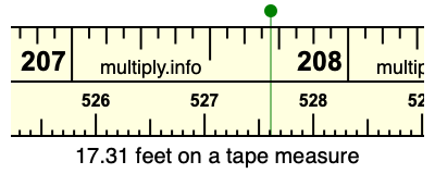 17.31 feet on a tape measure