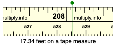 17.34 feet on a tape measure