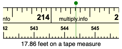 17.86 feet on a tape measure