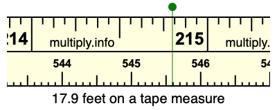 17.9 feet on a tape measure