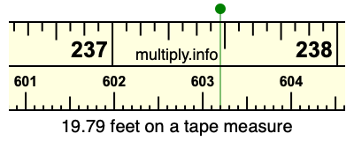 19.79 feet on a tape measure
