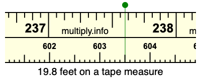 19.8 feet on a tape measure