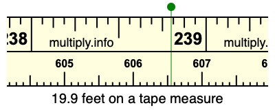 19.9 feet on a tape measure