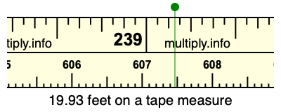 19.93 feet on a tape measure