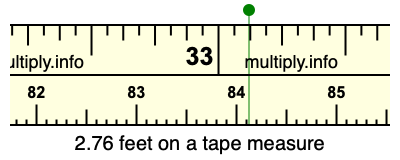 2.76 inches on a outlet ruler