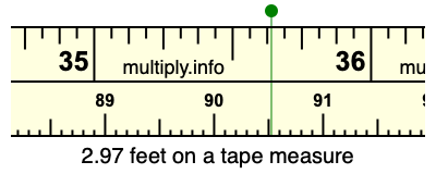 2.97 feet on a tape measure