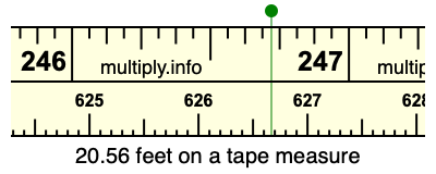 20.56 feet on a tape measure
