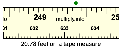 20.78 feet on a tape measure