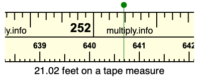 21.02 feet on a tape measure