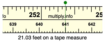 21.03 feet on a tape measure