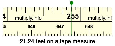 21.24 feet on a tape measure