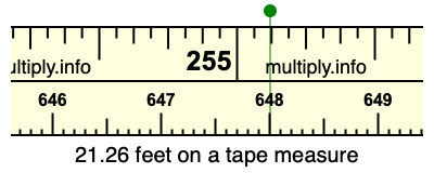 21.26 feet on a tape measure