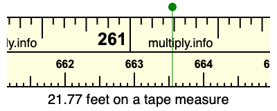 21.77 feet on a tape measure