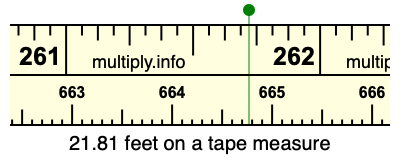 21.81 feet on a tape measure