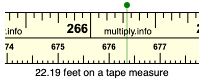 22.19 feet on a tape measure