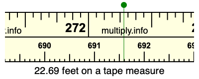 22.69 feet on a tape measure