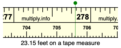 23.15 feet on a tape measure