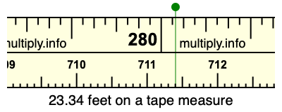 23.34 feet on a tape measure