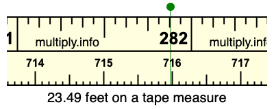 23.49 feet on a tape measure