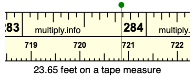 23.65 feet on a tape measure