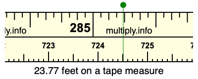 23.77 feet on a tape measure