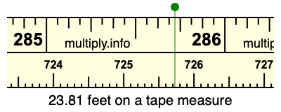 23.81 feet on a tape measure