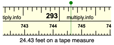24.43 feet on a tape measure