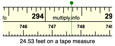 24.53 feet on a tape measure