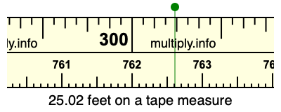 25.02 feet on a tape measure