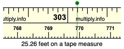 25.26 feet on a tape measure