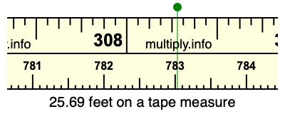 25.69 feet on a tape measure