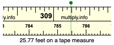 25.77 feet on a tape measure